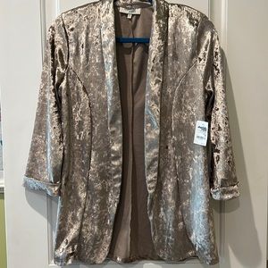 NWT Charlotte Russe crushed velvet gold blazer